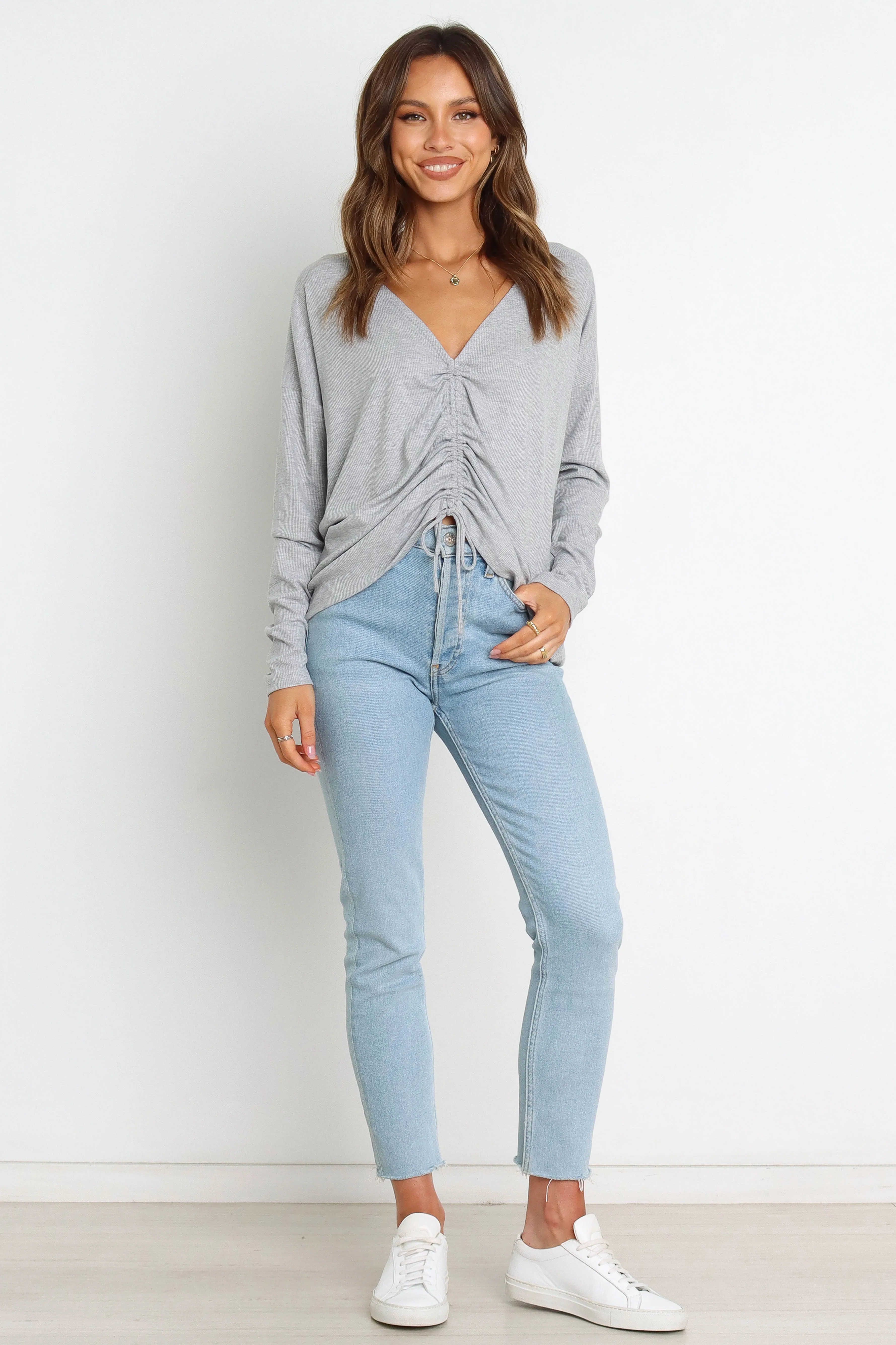 Peachy Top - Grey