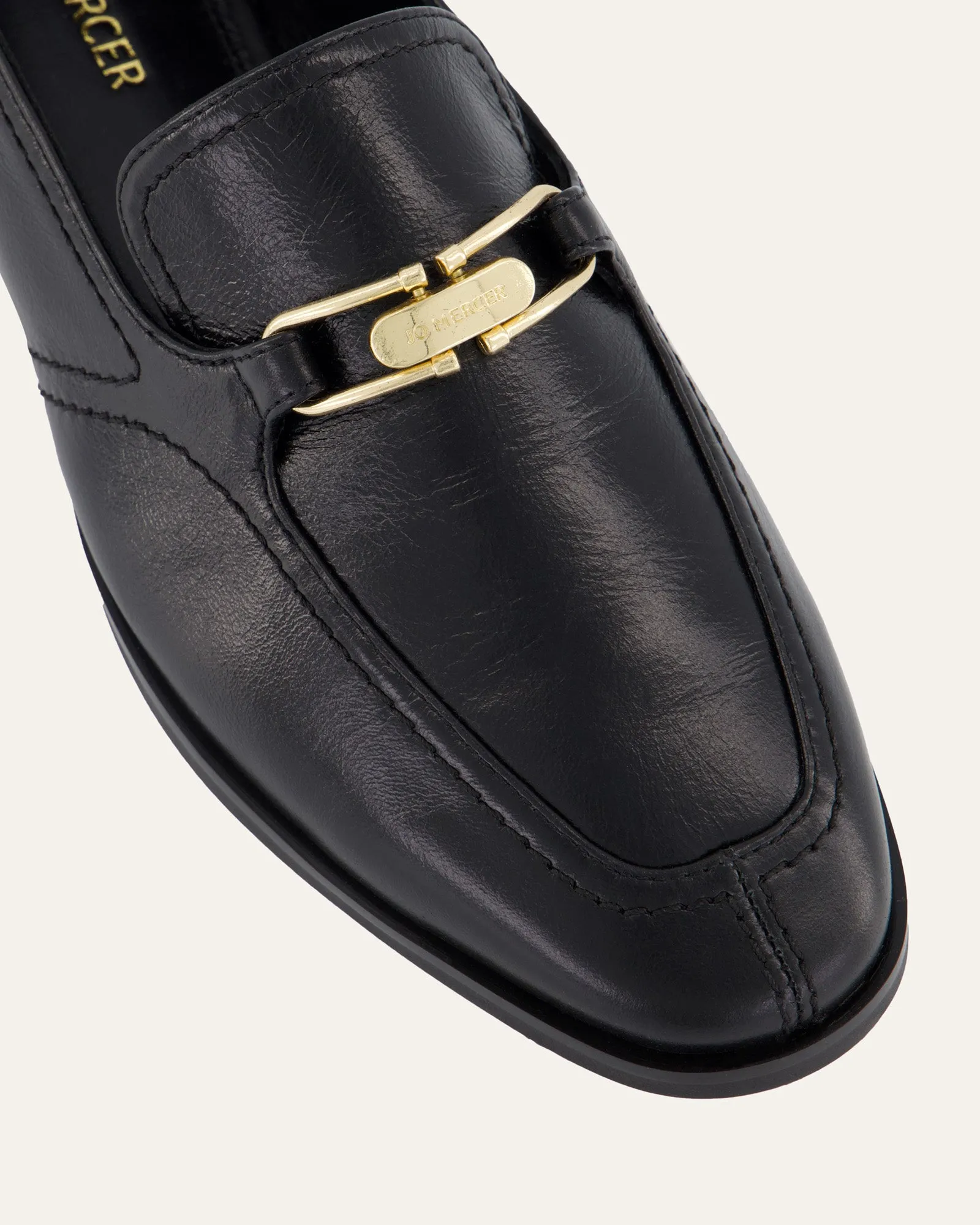 RILEY LOAFERS BLACK CRINKLE LEATHER