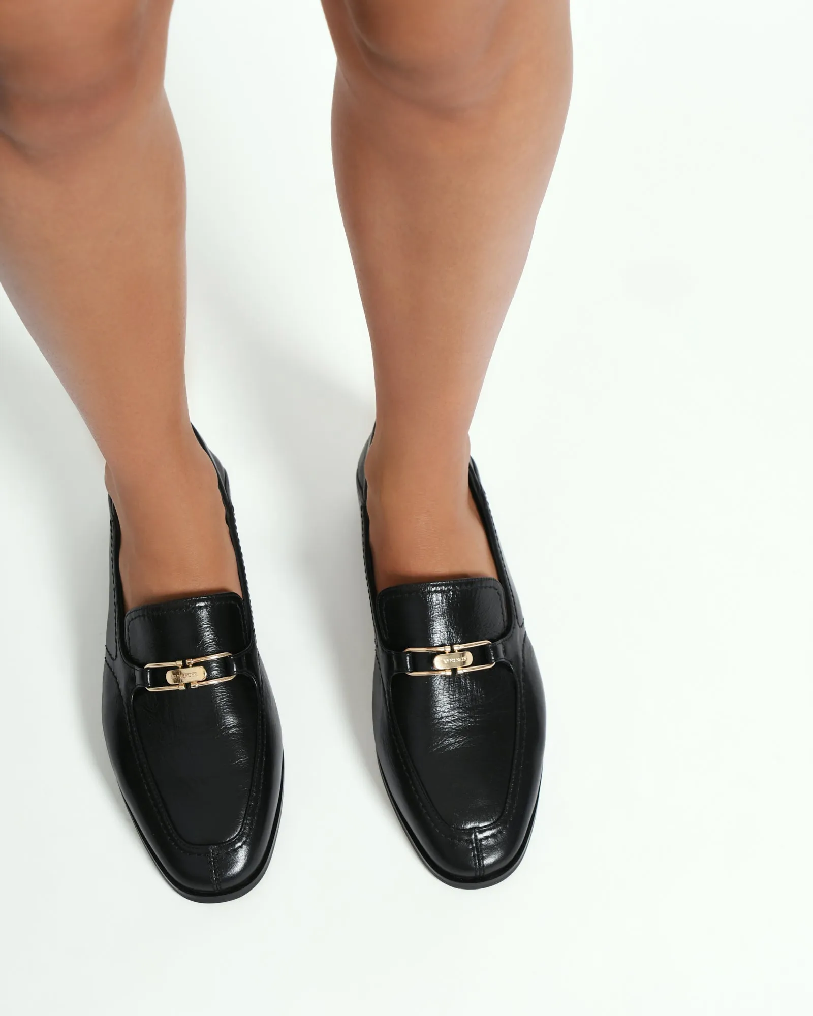 RILEY LOAFERS BLACK CRINKLE LEATHER