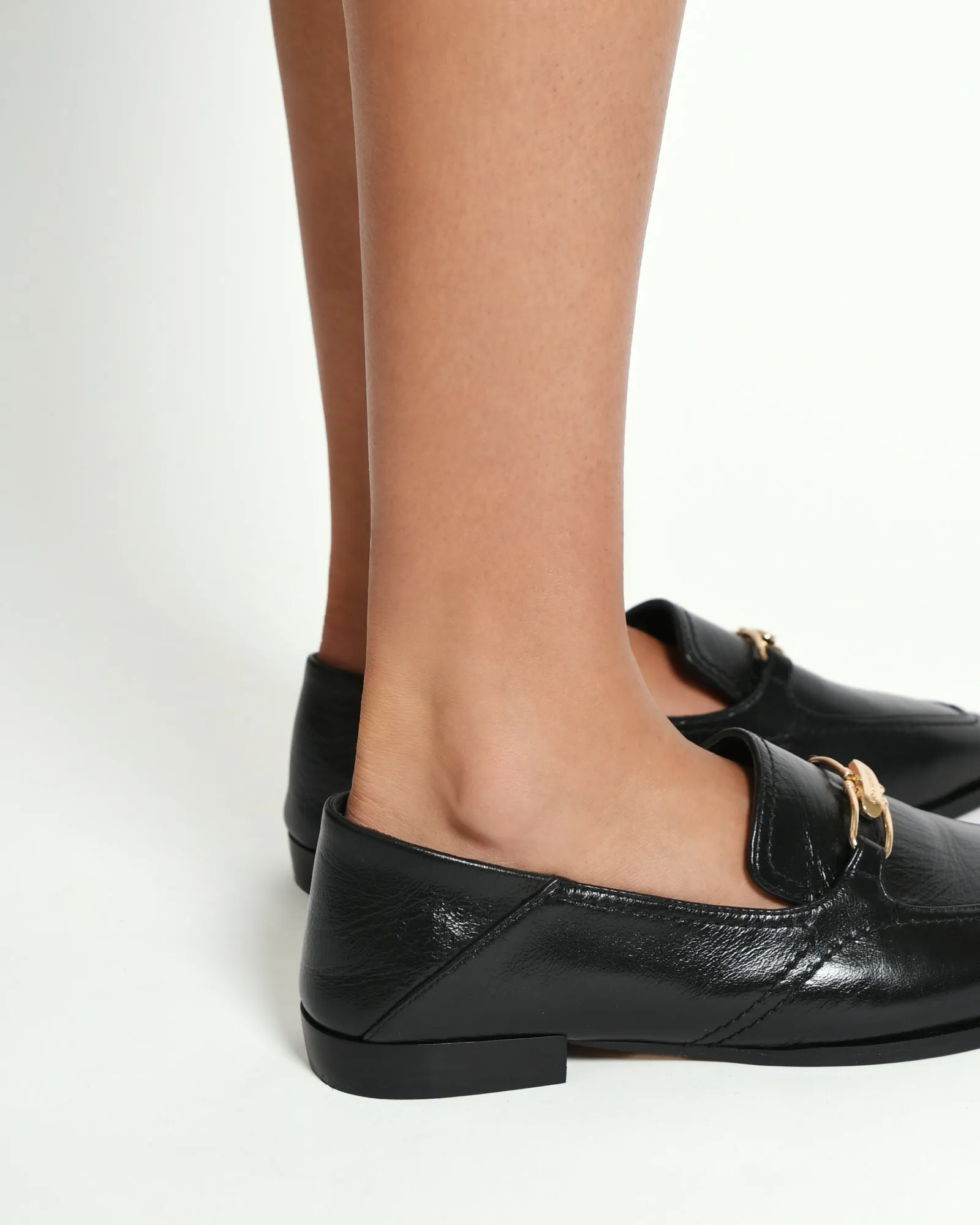RILEY LOAFERS BLACK CRINKLE LEATHER