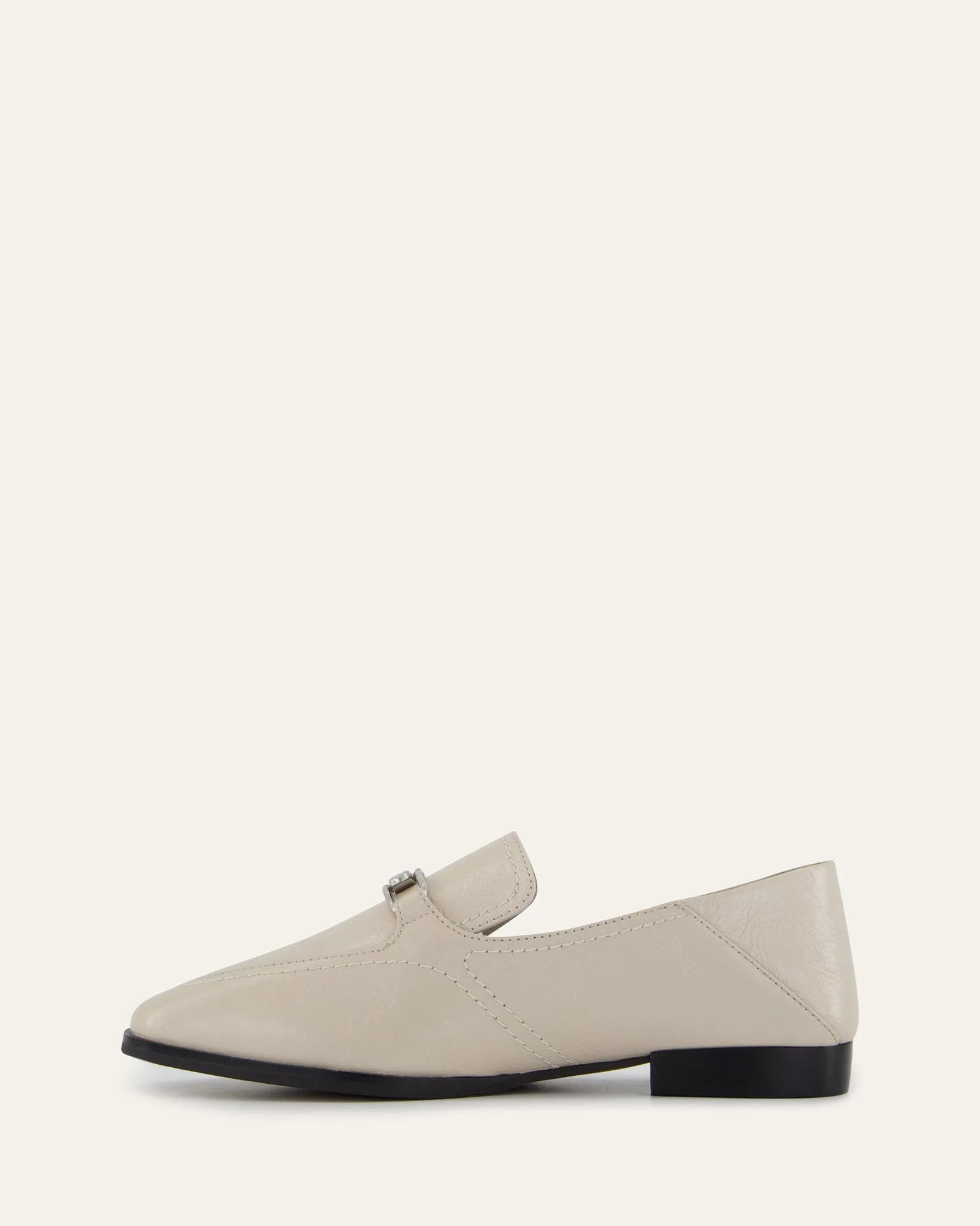 RILEY LOAFERS BONE CRINKLE LEATHER