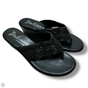 Sandals Flip Flops By Italian Shoemakers In Black, Size: 6