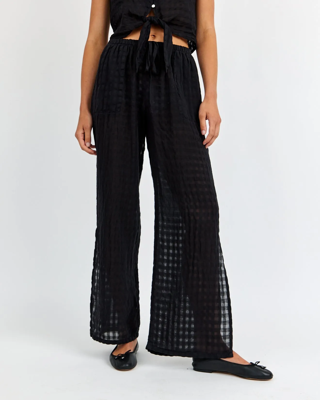 Side Slit Beach Pant - Black