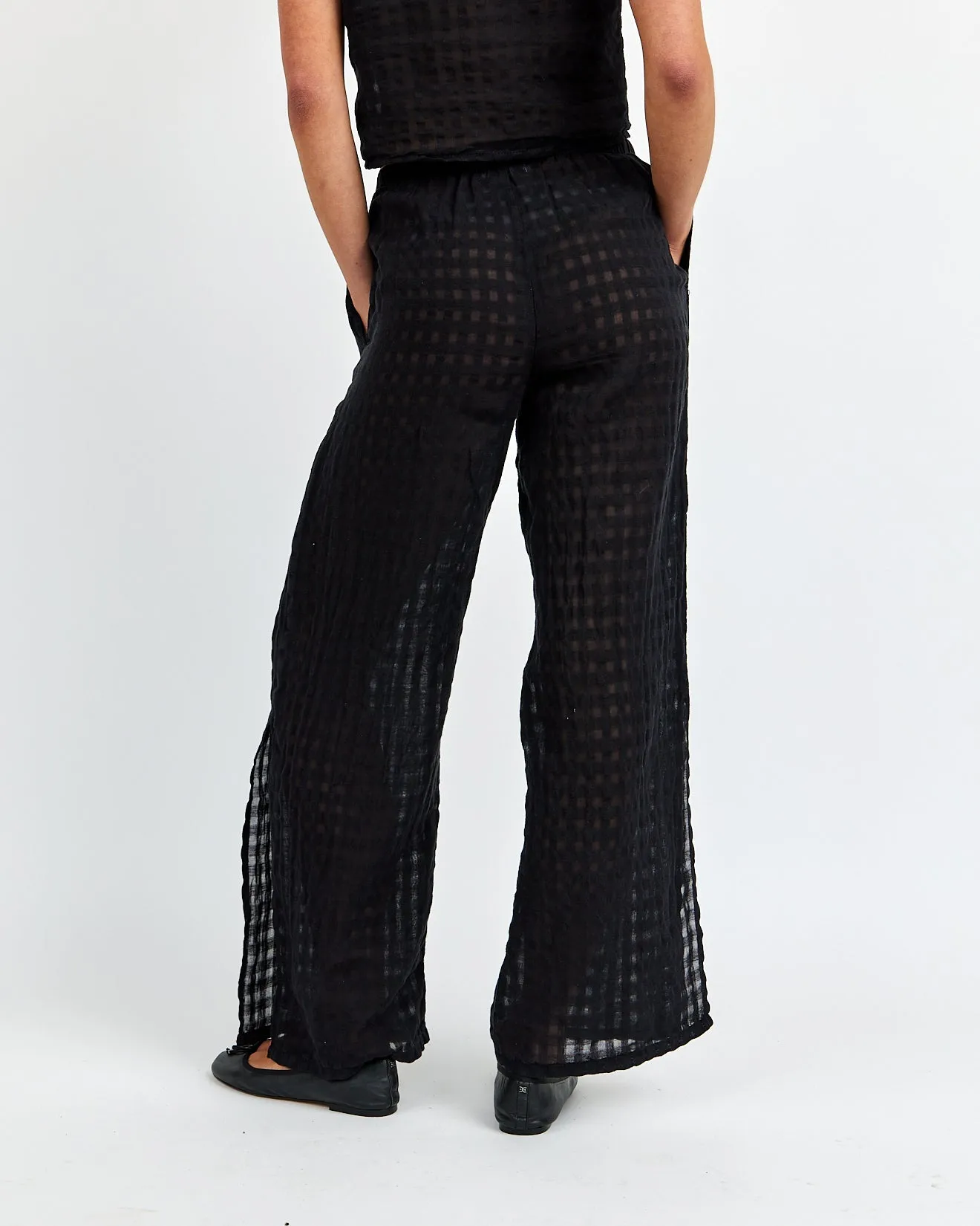 Side Slit Beach Pant - Black