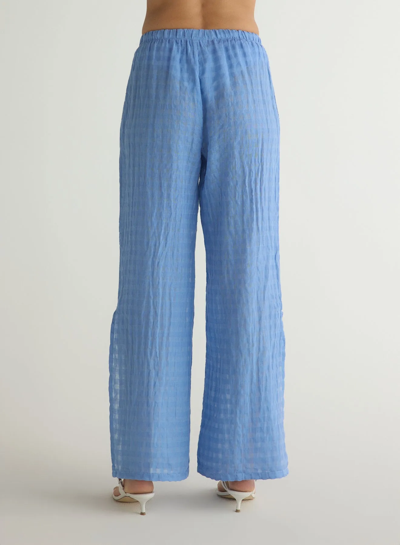 Side Slit Beach Pant - Riviera Blue