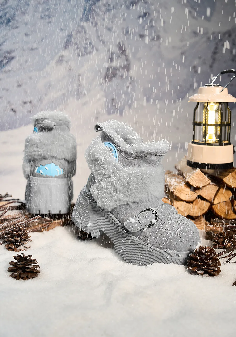 SMILEY丨Short Snow Boots-Gray