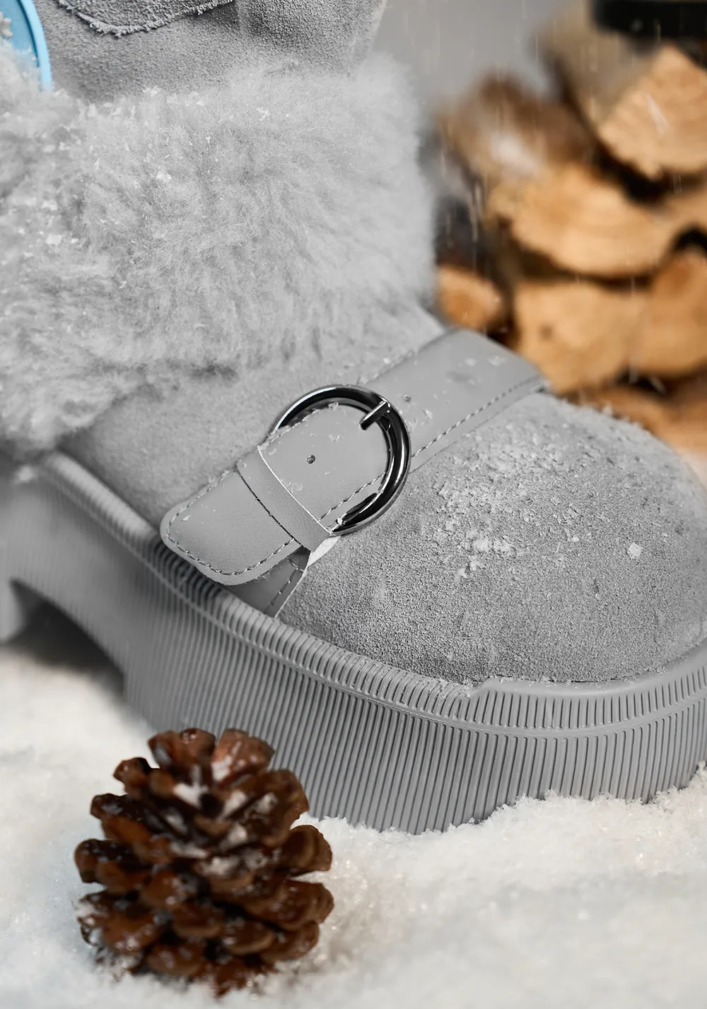SMILEY丨Short Snow Boots-Gray
