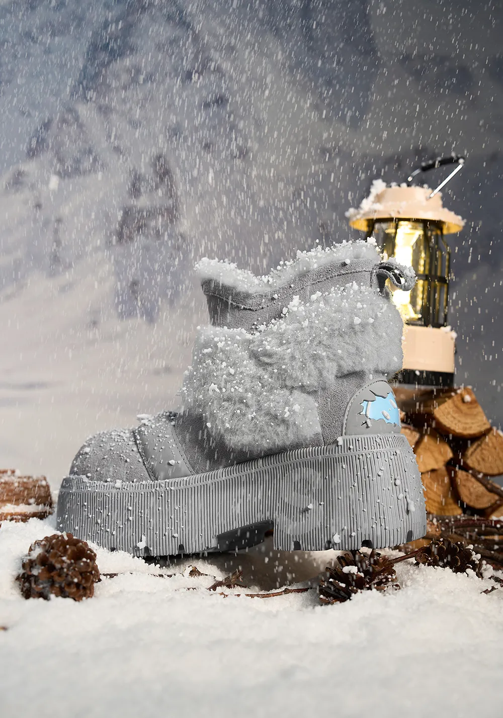 SMILEY丨Short Snow Boots-Gray