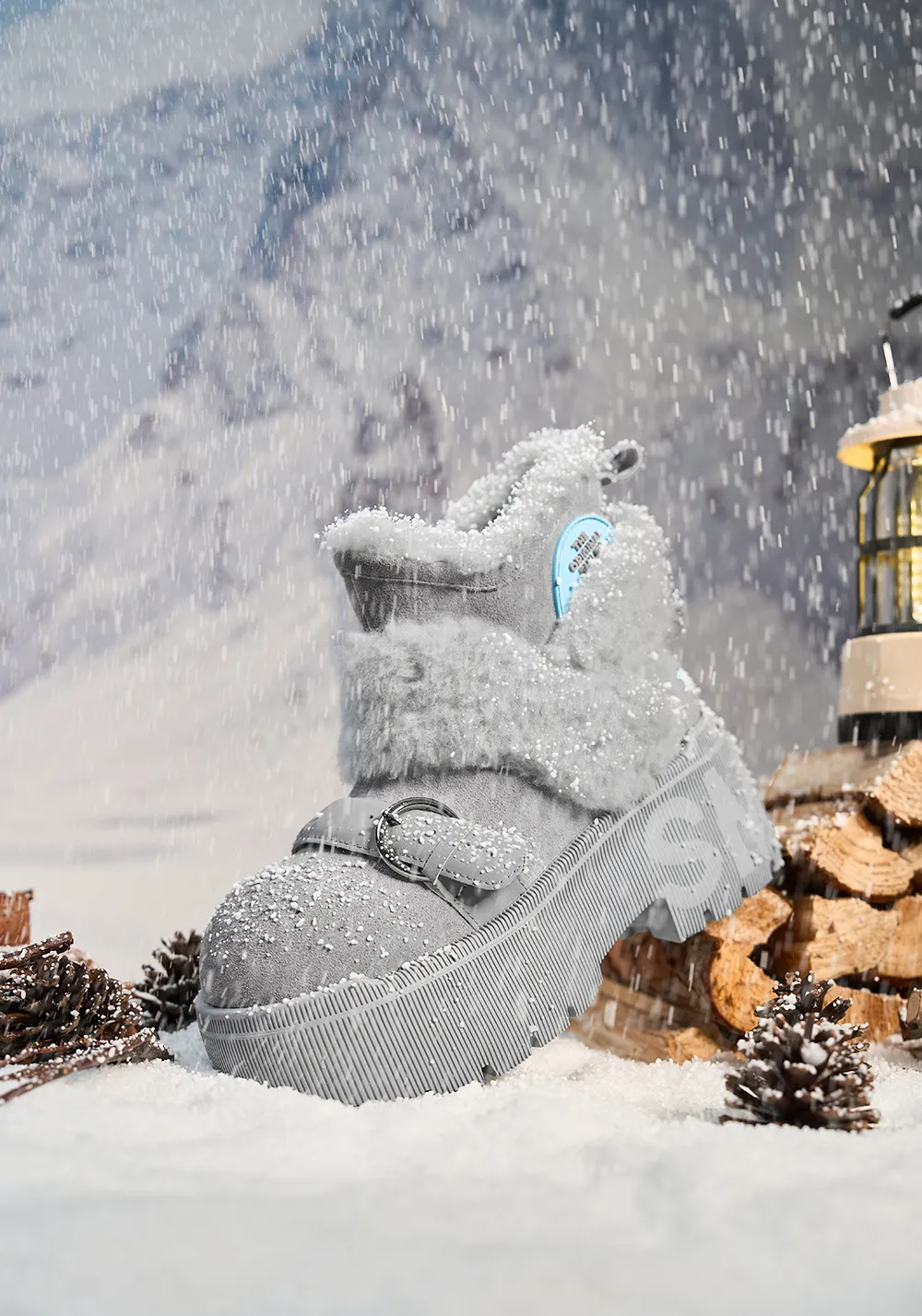 SMILEY丨Short Snow Boots-Gray