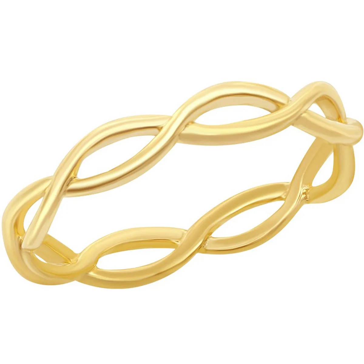 Sterling Silver Gold-Plated Intertwined Ring - W-1875