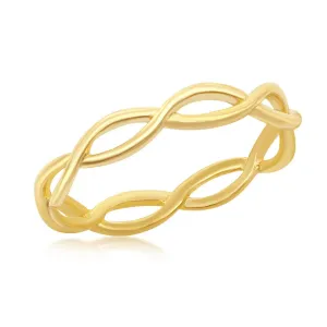 Sterling Silver Gold-Plated Intertwined Ring - W-1875