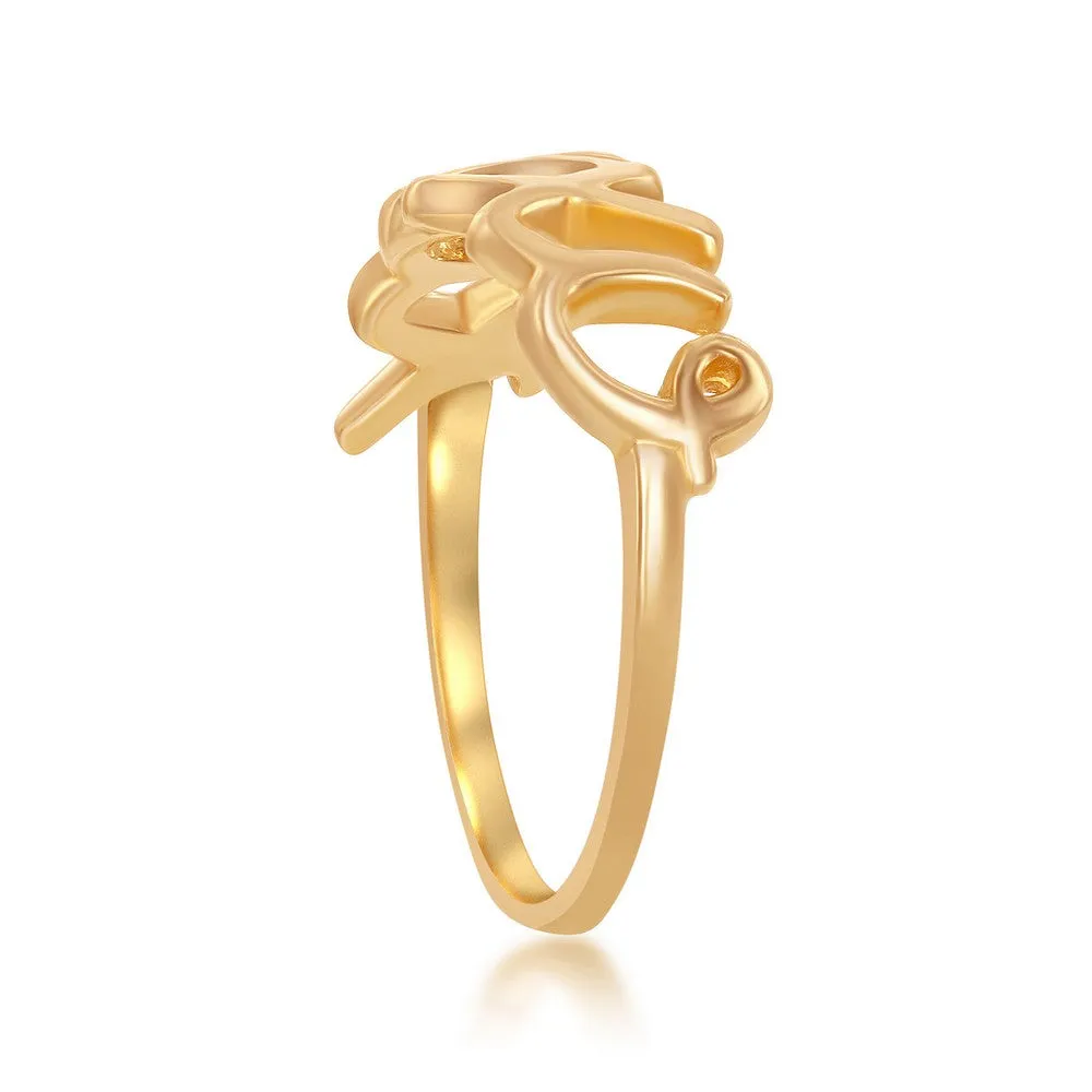 Sterling Silver GP XOXO Ring - W-9827
