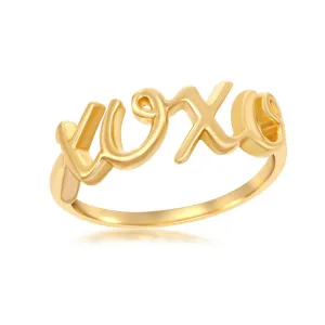 Sterling Silver GP XOXO Ring - W-9827