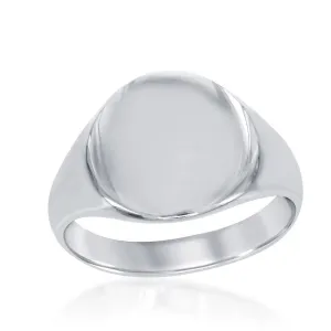 Sterling Silver Large Shiny Oval Ring - W-1651