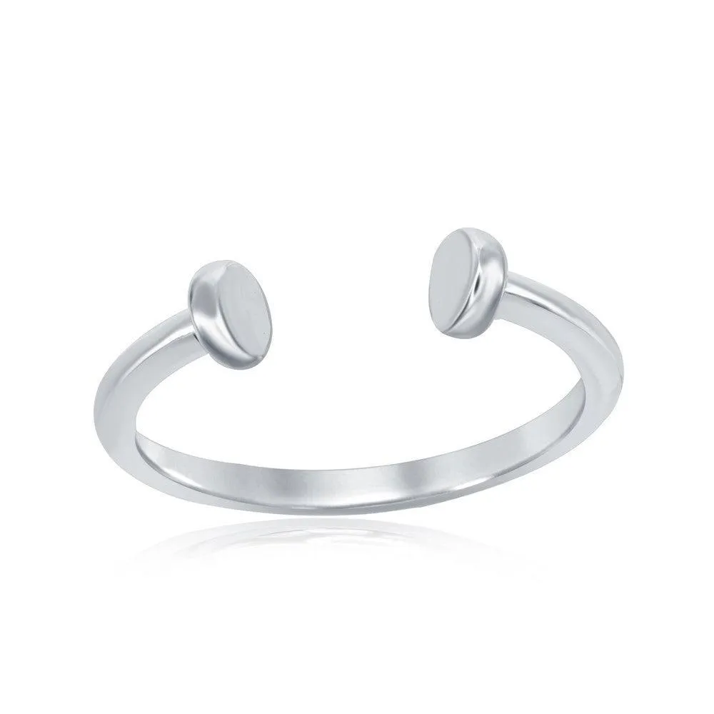 Sterling Silver Open Round End Ring, Size 5
