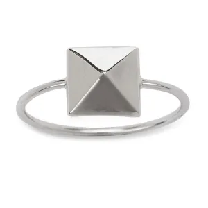 Sterling Silver Pyramid Style Square Ring - W-1334