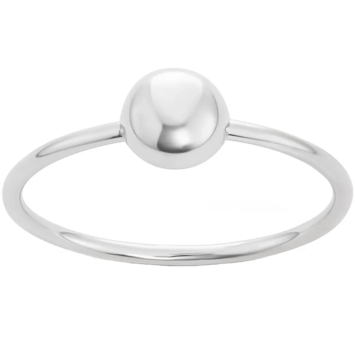 Sterling Silver Small Shiny Bead Ring - W-1540