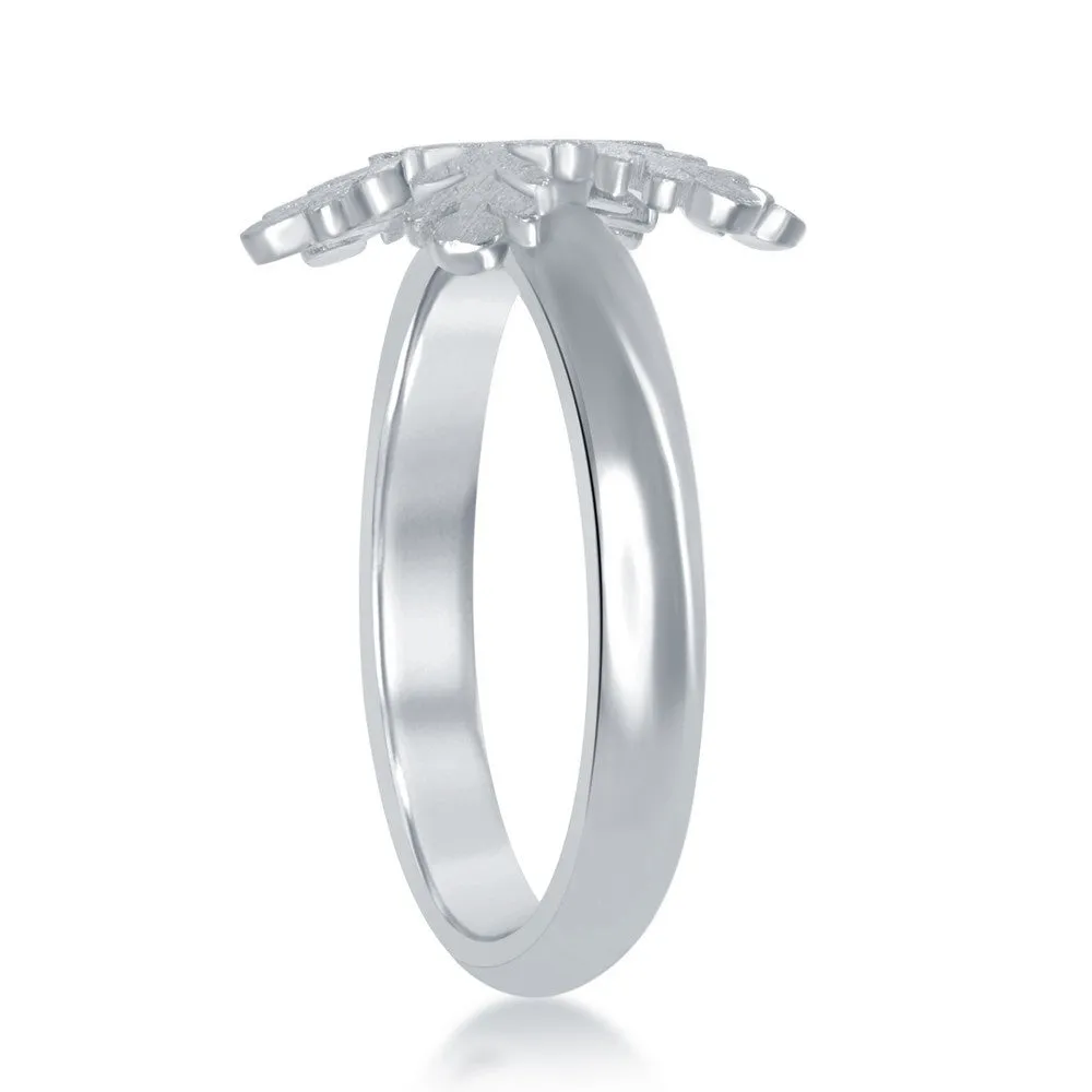 Sterling Silver Snowflake Ring - W-1799