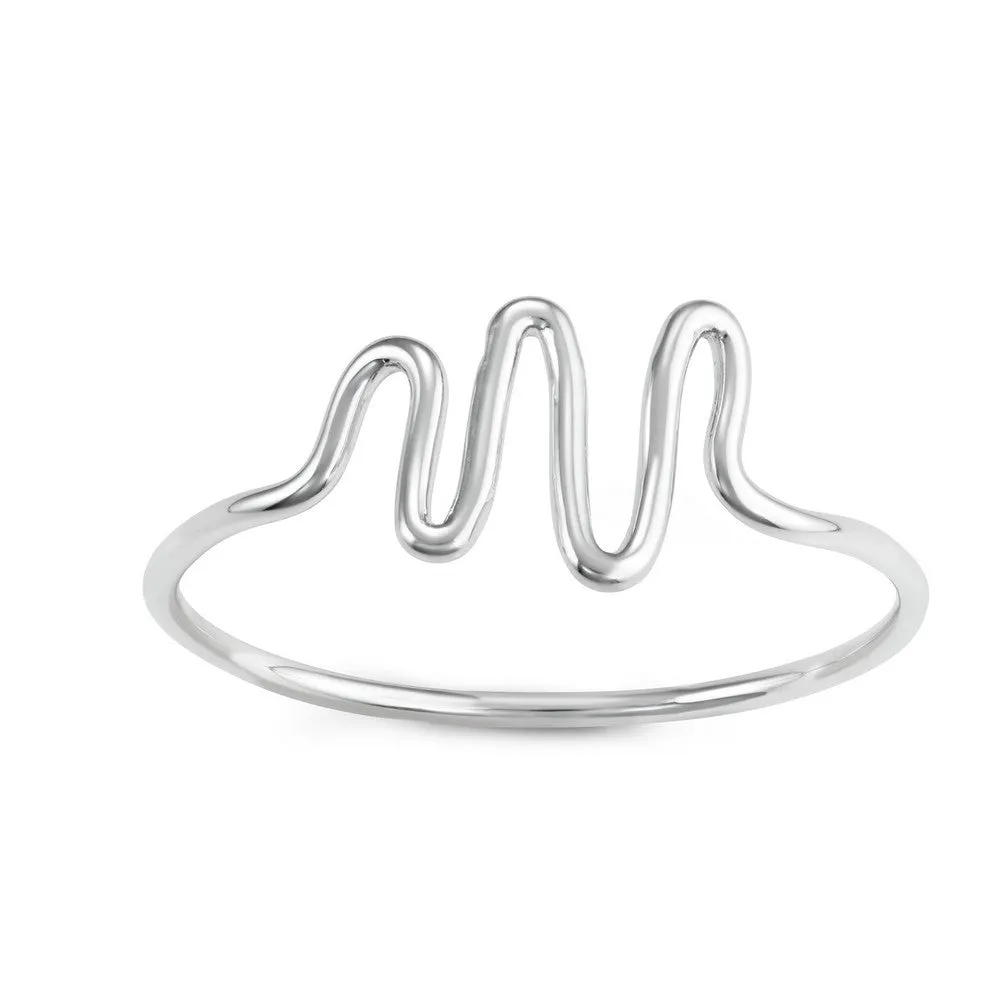 Sterling Silver Wave Ring - W-1616
