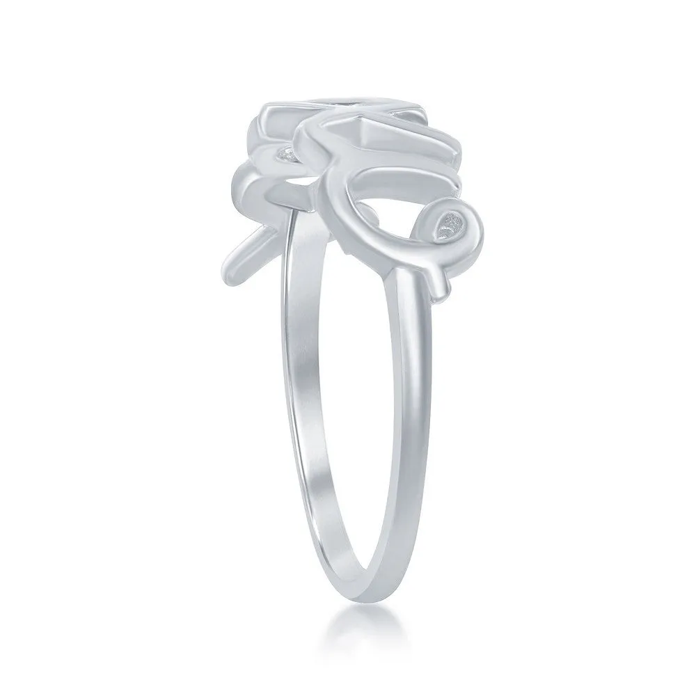 Sterling Silver XOXO Ring - W-9785
