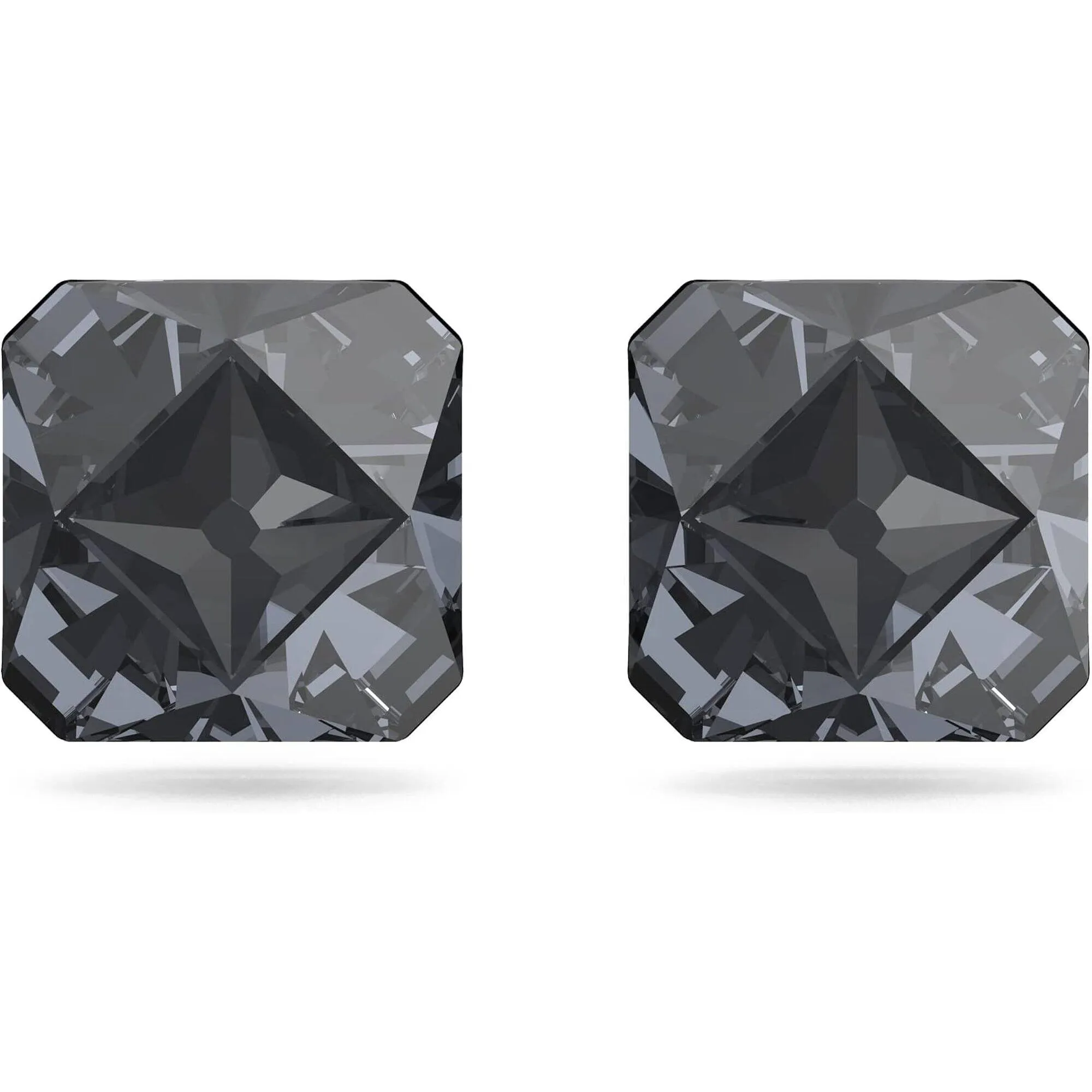 Swarovski Women's Stud Earrings - Chroma Grey Pyramid Cut Crystals | 5613723