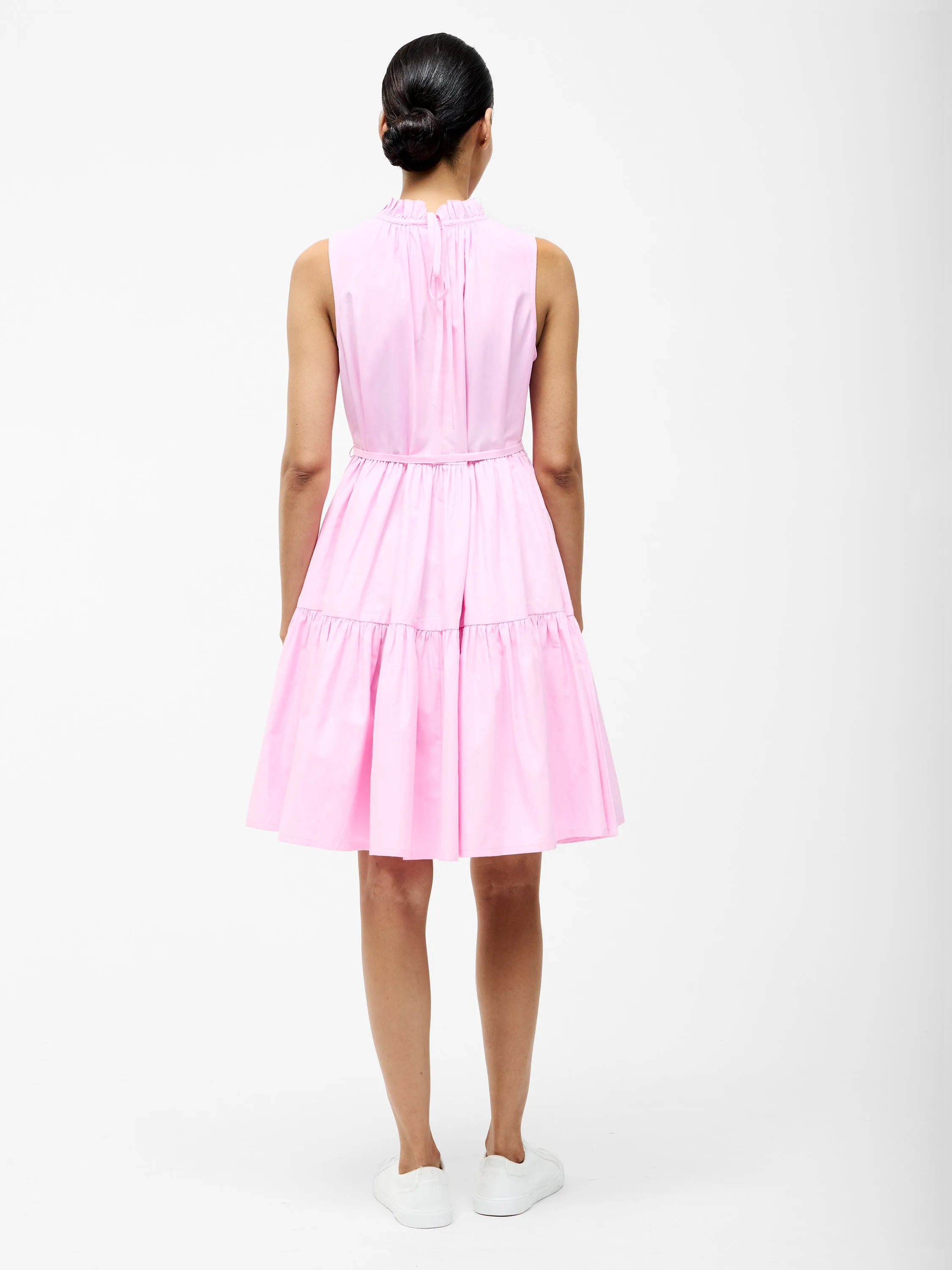 Tiered Poplin Mini Dress