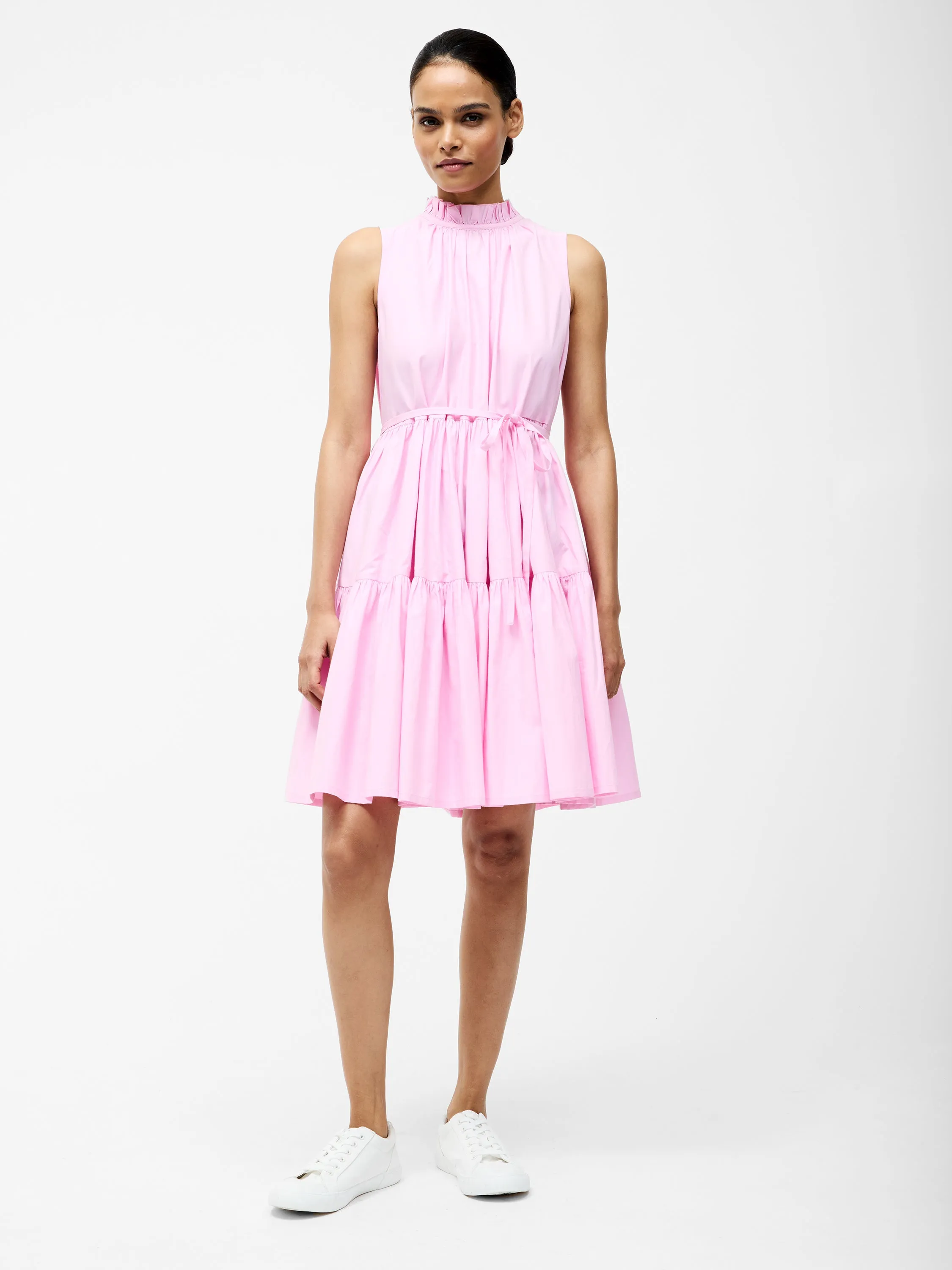 Tiered Poplin Mini Dress