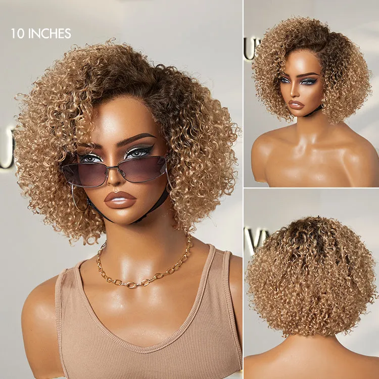 Trendy Short Cut Curly Minimalist HD Lace Glueless Side Part Wig 100% Human Hair