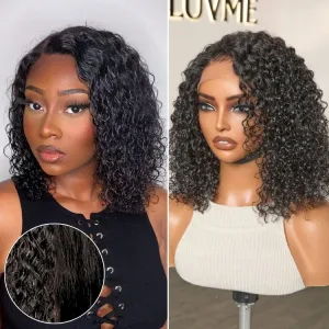 Wet and Wavy 5x5 Closure Pre-Cut Lace Water Wave Wig Glueless Side Part Human Hair Wig Breathable Cap