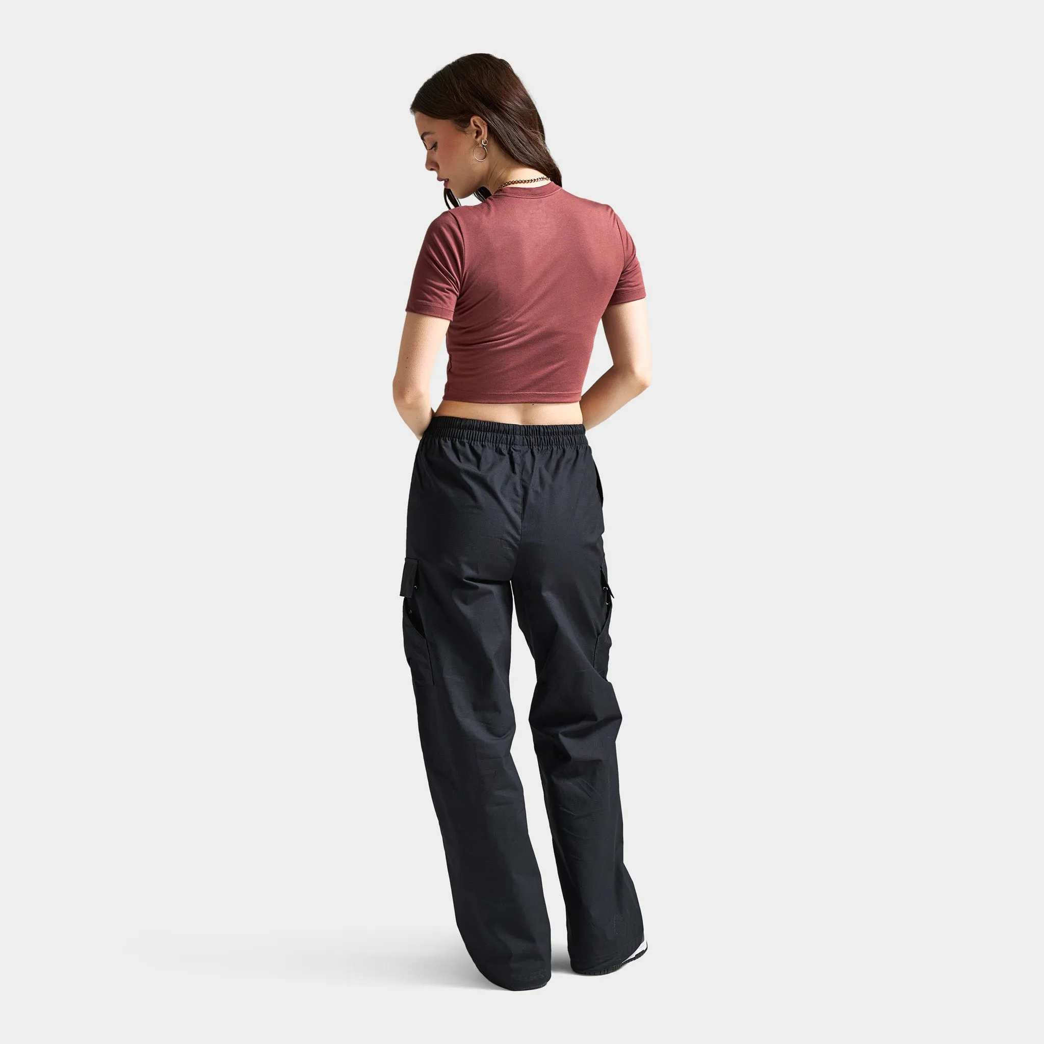 Women's Nike Sportswear Essential Slim Crop T-Shirt Red Sepia / White