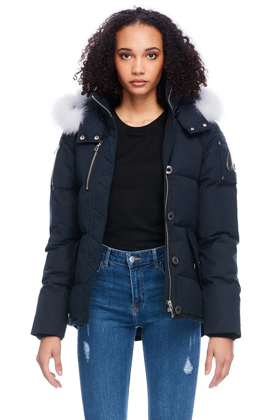 Women's Original 3q Fur Navy / Natural Fox Fur